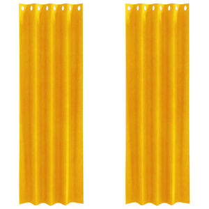 vidaXL Blackout Curtains 2 pcs Mustard Yellow 140 x 225 cm Velvet