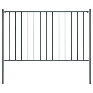 vidaXL Fence Panel with Posts Powder-coated Steel 1.81x0.75 m Anthracite