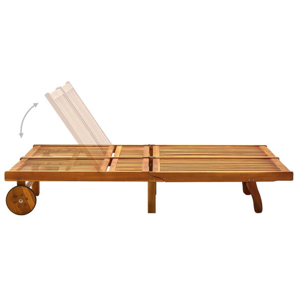 vidaXL 2-Person Garden Sun Lounger with Cushions Solid Acacia Wood