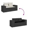 vidaXL 9 Piece Garden Sofa Set with Cushions Black Poly Rattan