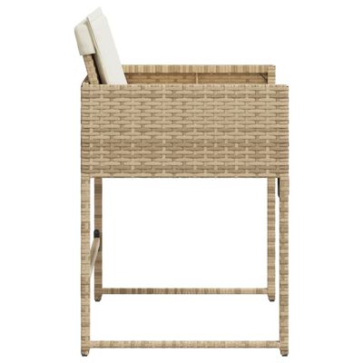 vidaXL Garden Chairs with Cushions 4 pcs Beige Poly Rattan