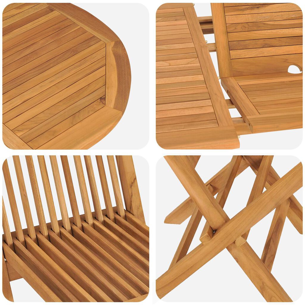 vidaXL 5 Piece Garden Dining Set Solid Wood Teak