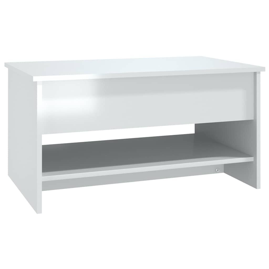 vidaXL Coffee Table High Gloss White 80x50x40 cm Engineered Wood