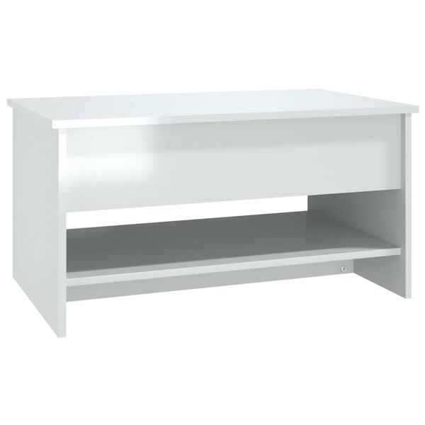 vidaXL Coffee Table High Gloss White 80x50x40 cm Engineered Wood