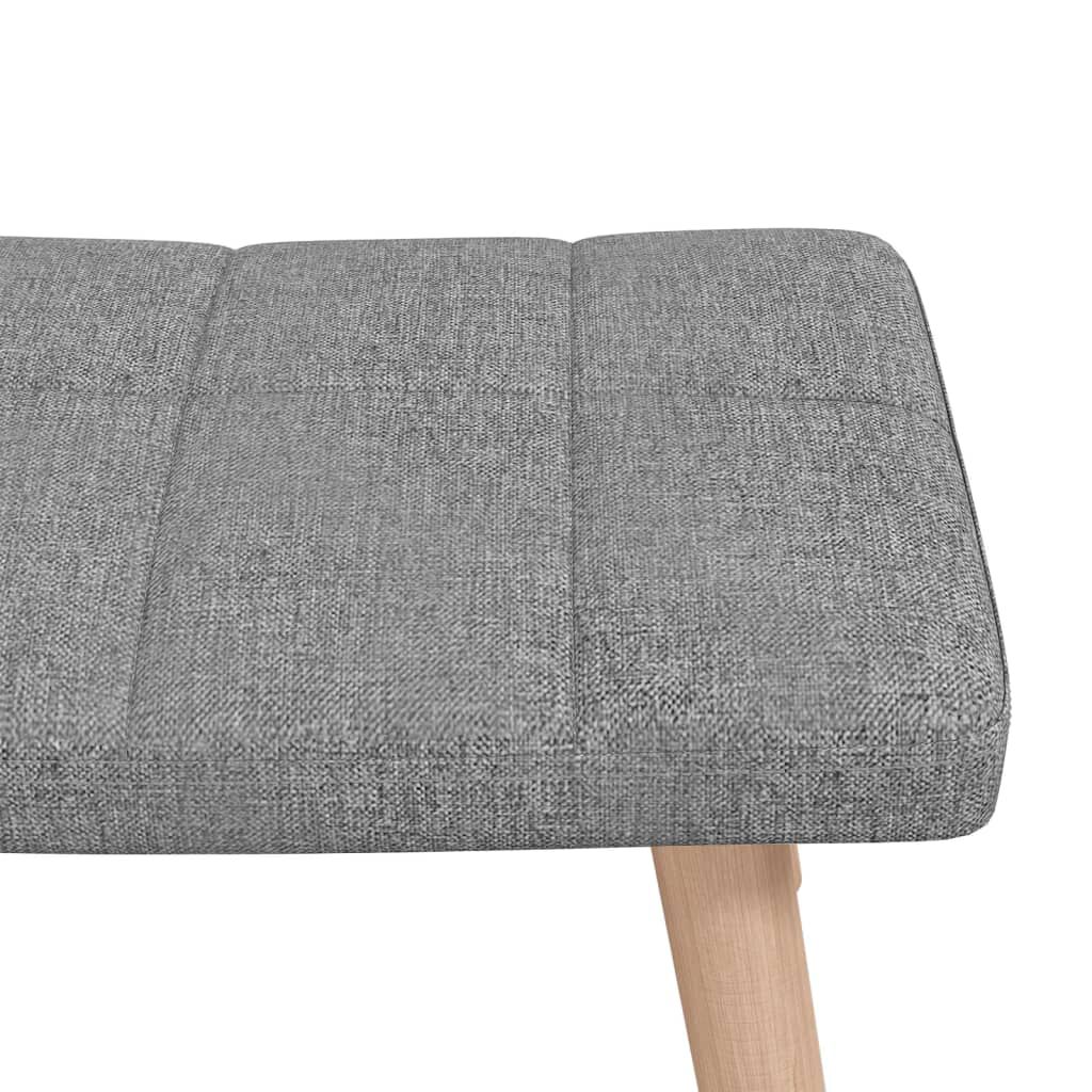 vidaXL Rocking Chair with a Stool Light Grey Fabric