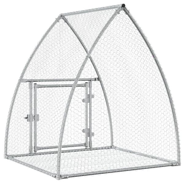 vidaXL Rabbit Hutch Silver 100x105x120 cm Galvanised Steel