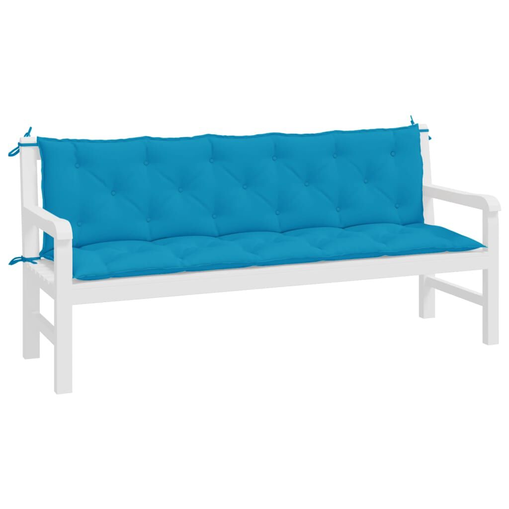 vidaXL Garden Bench Cushions 2pcs Light Blue 180x50x7cm Oxford Fabric