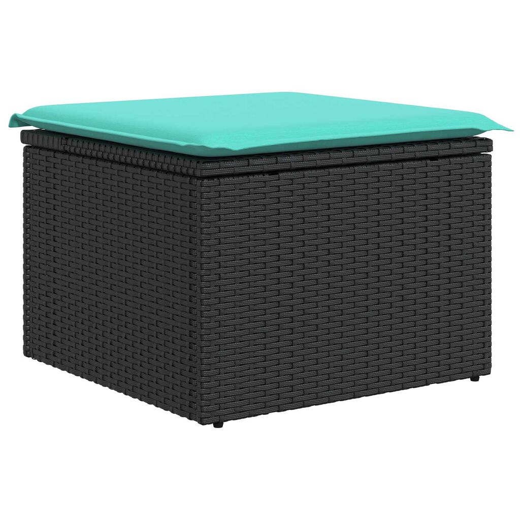 vidaXL 4 Piece Garden Sofa Set with Cushions Black Poly Rattan