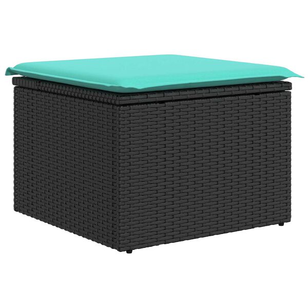 vidaXL 4 Piece Garden Sofa Set with Cushions Black Poly Rattan