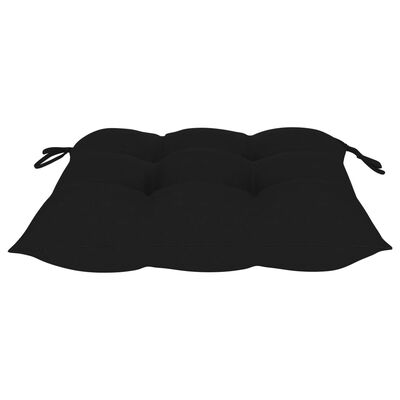 vidaXL Garden Chairs 2 pcs with Black Cushions Solid Teak Wood