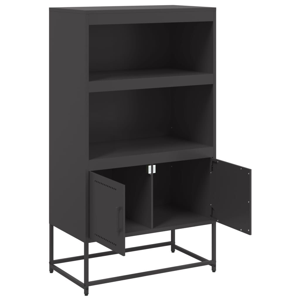 vidaXL Highboard Black 68.5x38.5x123.5 cm Steel
