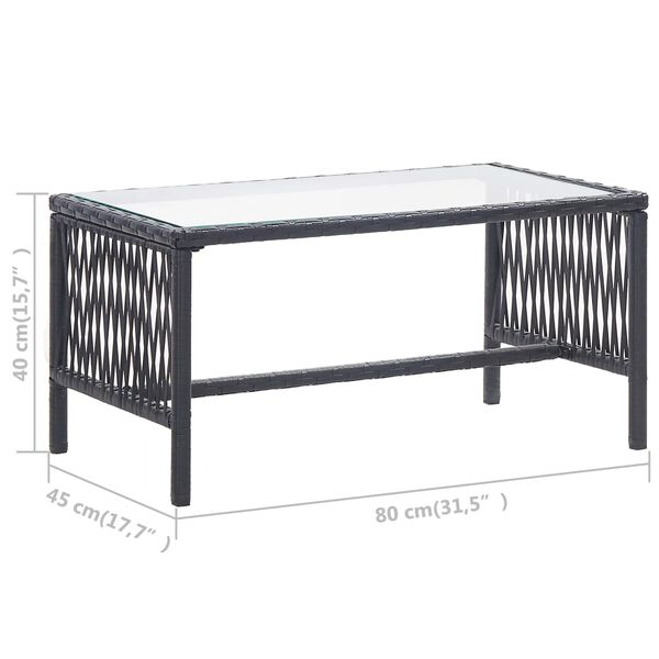vidaXL 4 Piece Garden Lounge Set with Cushion Poly Rattan Black