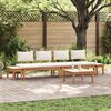 vidaXL Garden Bench Set with Cushion 5 pcs Brown and Cream