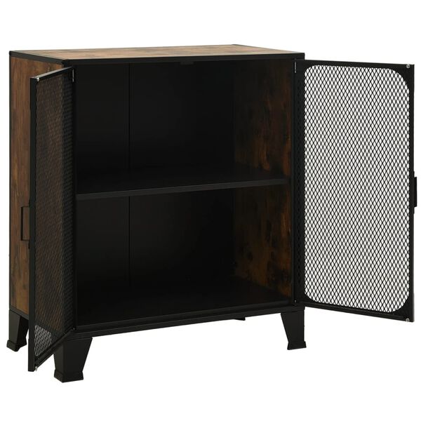 vidaXL Storage Cabinets 2 pcs Rustic Brown 72x36x82 cm Metal and MDF