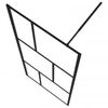 vidaXL Walk-in Shower Wall with Shelf Black 80x195 cm ESG Glass&Aluminium