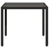 vidaXL Garden Table with Glass Top Black 90x90x75 cm Poly Rattan