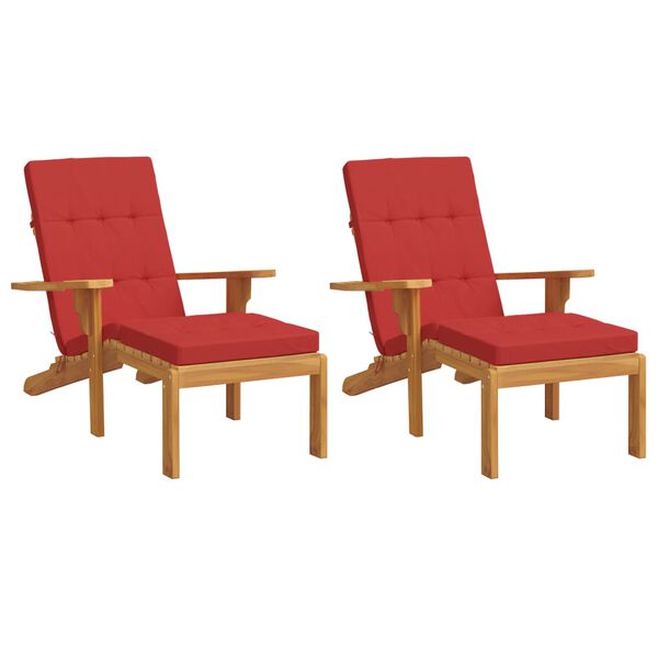 vidaXL Deck Chair Cushions 2 pcs Red Oxford Fabric