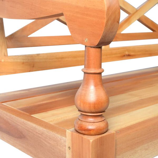 vidaXL Batavia Bench 98 cm Solid Mahogany Wood Light Brown