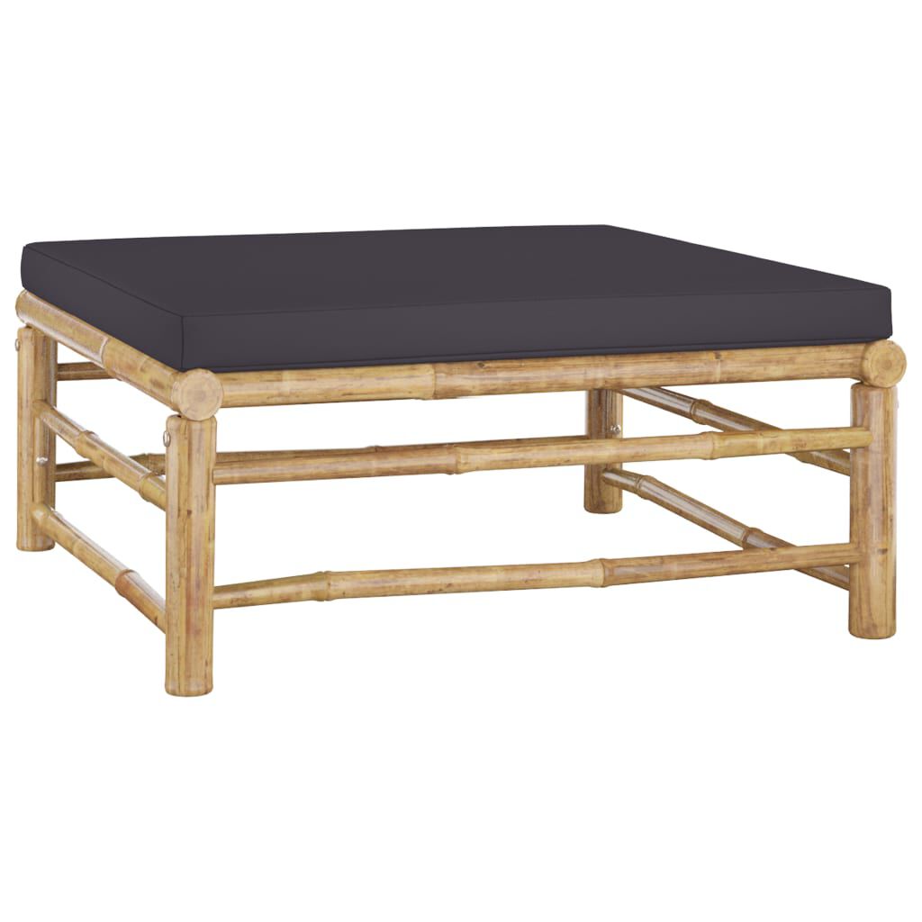 vidaXL 8 Piece Garden Lounge Set with Dark Grey Cushions Bamboo