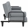 vidaXL Sofa Bed with Armrests Light Grey Fabric