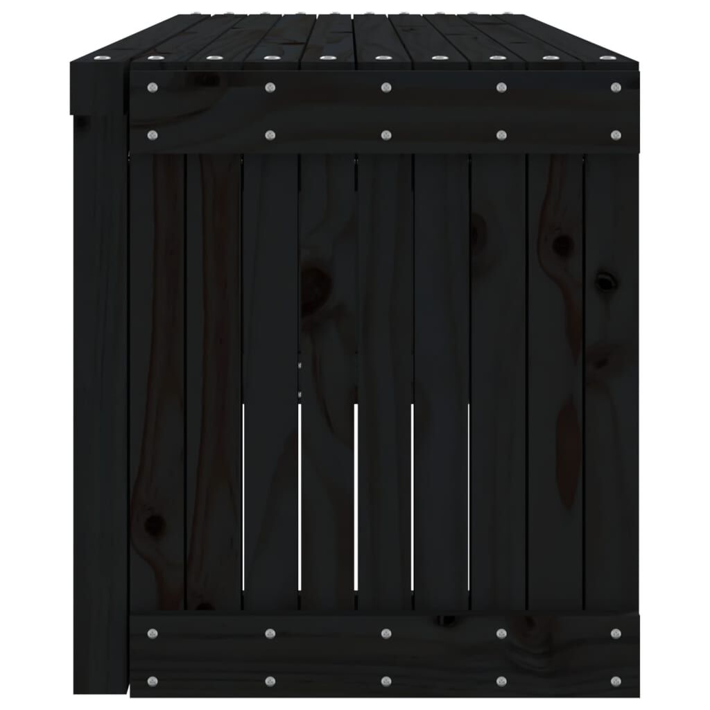vidaXL Garden Bench Extendable Black 212.5x40.5x45 cm Solid Wood Pine