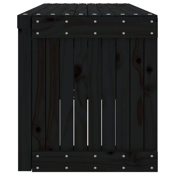 vidaXL Garden Bench Extendable Black 212.5x40.5x45 cm Solid Wood Pine