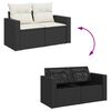 vidaXL 5 Piece Garden Sofa Set with Cushions Black Poly Rattan