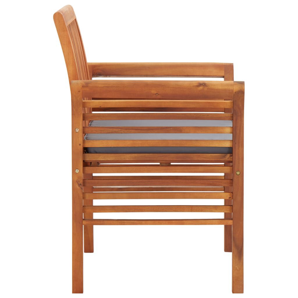 vidaXL Garden Dining Chairs with Cushions 3 pcs Solid Acacia Wood