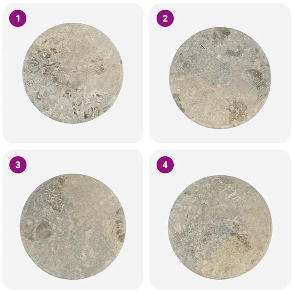 vidaXL Table Top Grey Ø50x2.5 cm Marble