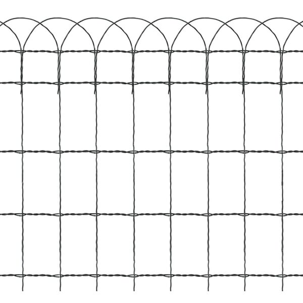 vidaXL Garden Border Fence Powder-coated Iron 10x0.65 m