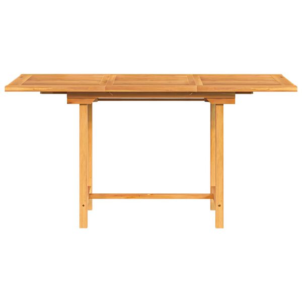 vidaXL Extending Garden Table 110-160x80x75cm Solid Wood Teak