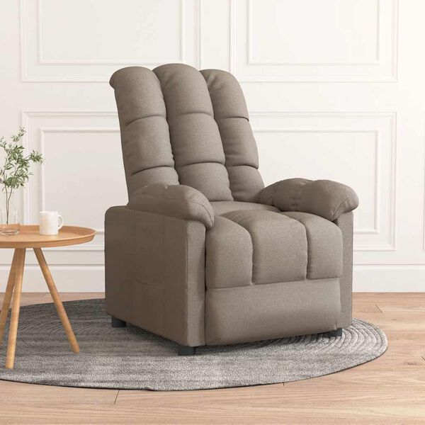 vidaXL Recliner Chair Taupe Fabric