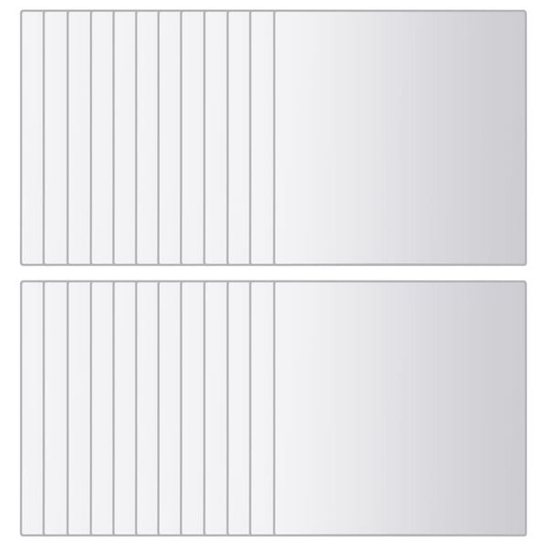 vidaXL 24 pcs Mirror Tiles Square Glass