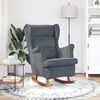 vidaXL Rocking Chair Wingback Dark Grey Velvet and Solid Wood