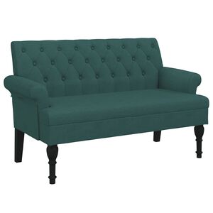 vidaXL Bench with Backrest Dark Green 120x62x75.5 cm Fabric