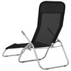 vidaXL Folding Sun Loungers 2 pcs Textilene Black