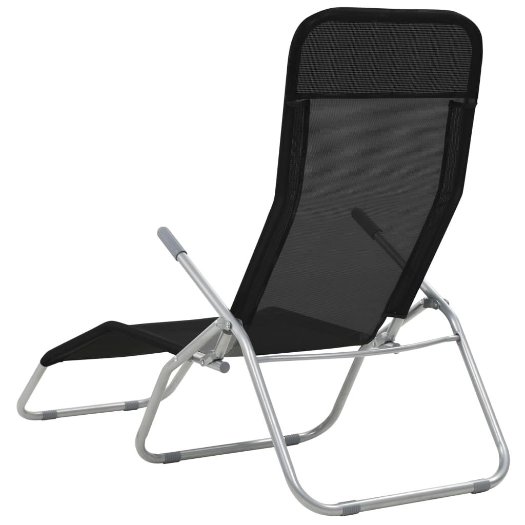 vidaXL Folding Sun Loungers 2 pcs Textilene Black