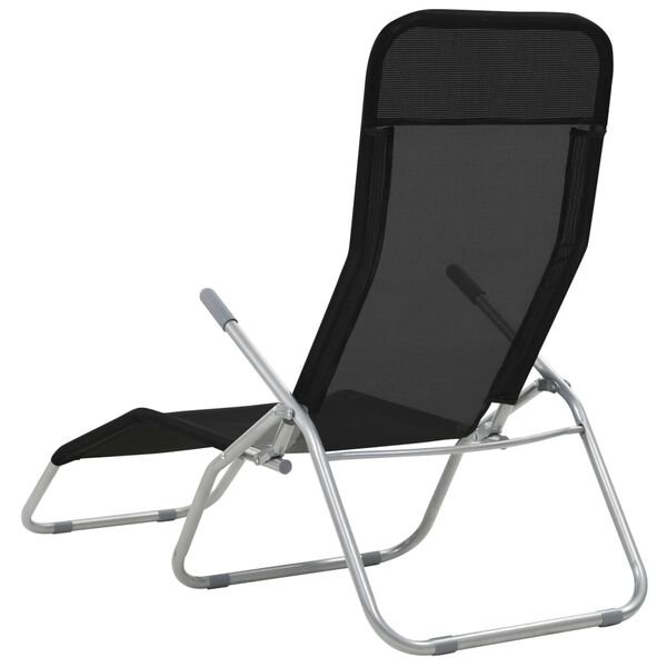 vidaXL Folding Sun Loungers 2 pcs Textilene Black