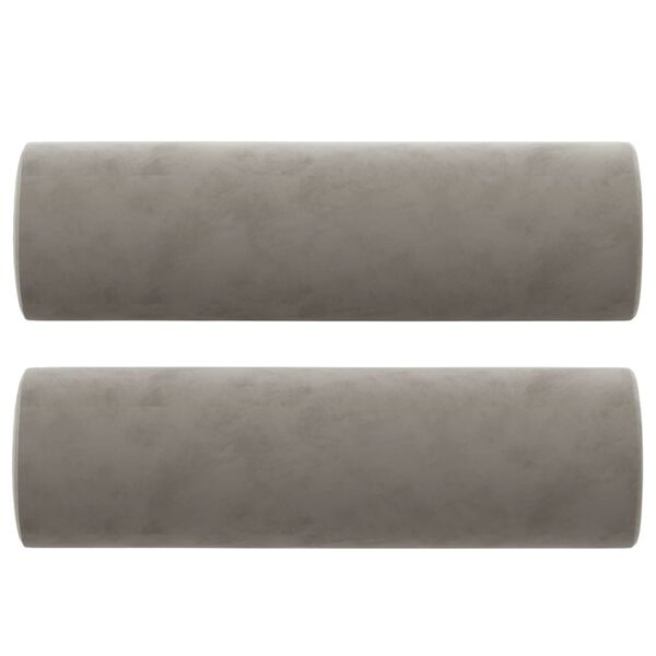 vidaXL 2-Seater Sofa with Pillows&Cushions Light Grey 120 cm Velvet