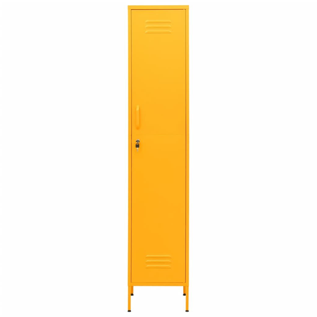 vidaXL Locker Cabinet Mustard Yellow 35x46x180 cm Steel
