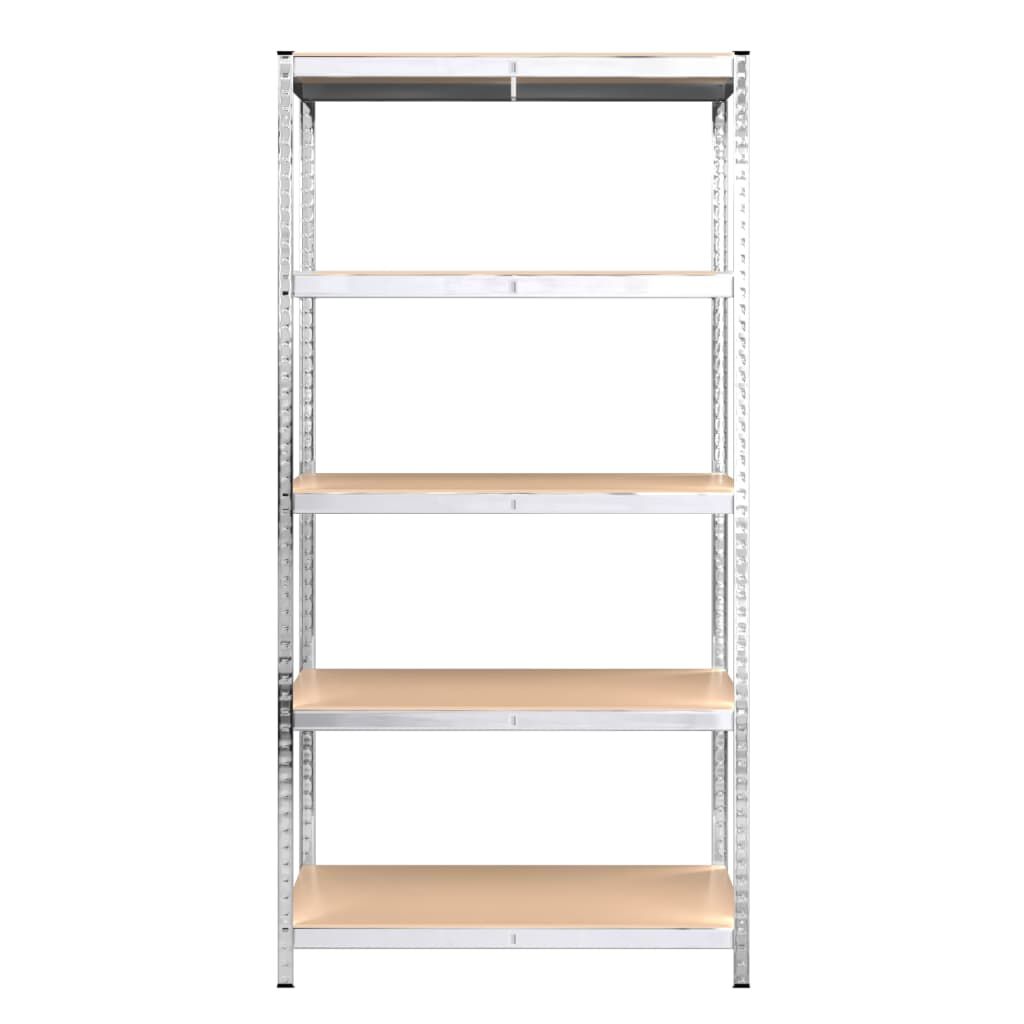 vidaXL 5-Layer Shelves 4 pcs Silver Steel&Engineered Wood
