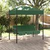 vidaXL Garden Swing Bench with Canopy Green Steel