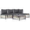 vidaXL 5 Piece Garden Lounge Set with Cushions Anthracite Poly Rattan