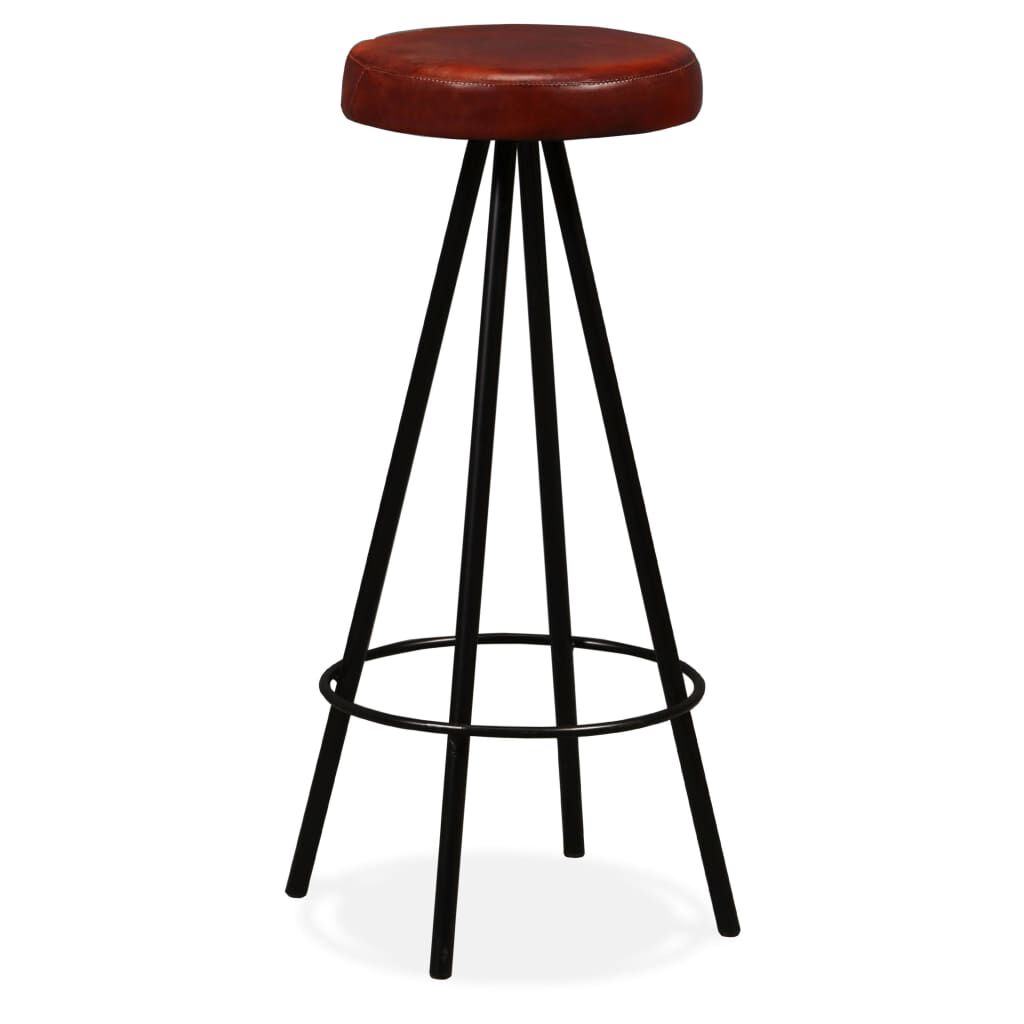 vidaXL Bar Set 3 Pieces Solid Wood Reclaimed and Genuine Leather