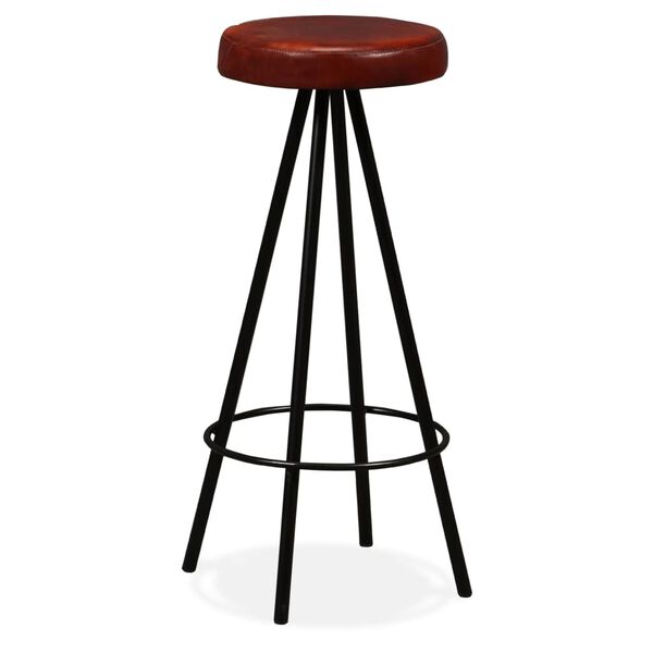 vidaXL Bar Set 3 Pieces Solid Wood Reclaimed and Genuine Leather