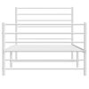 vidaXL Metal Bed Frame without Mattress with Footboard White 100x190cm