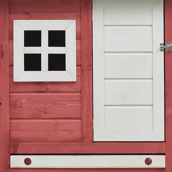 vidaXL Chicken Cage Red 170x81x110 cm Solid Pine & Fir Wood