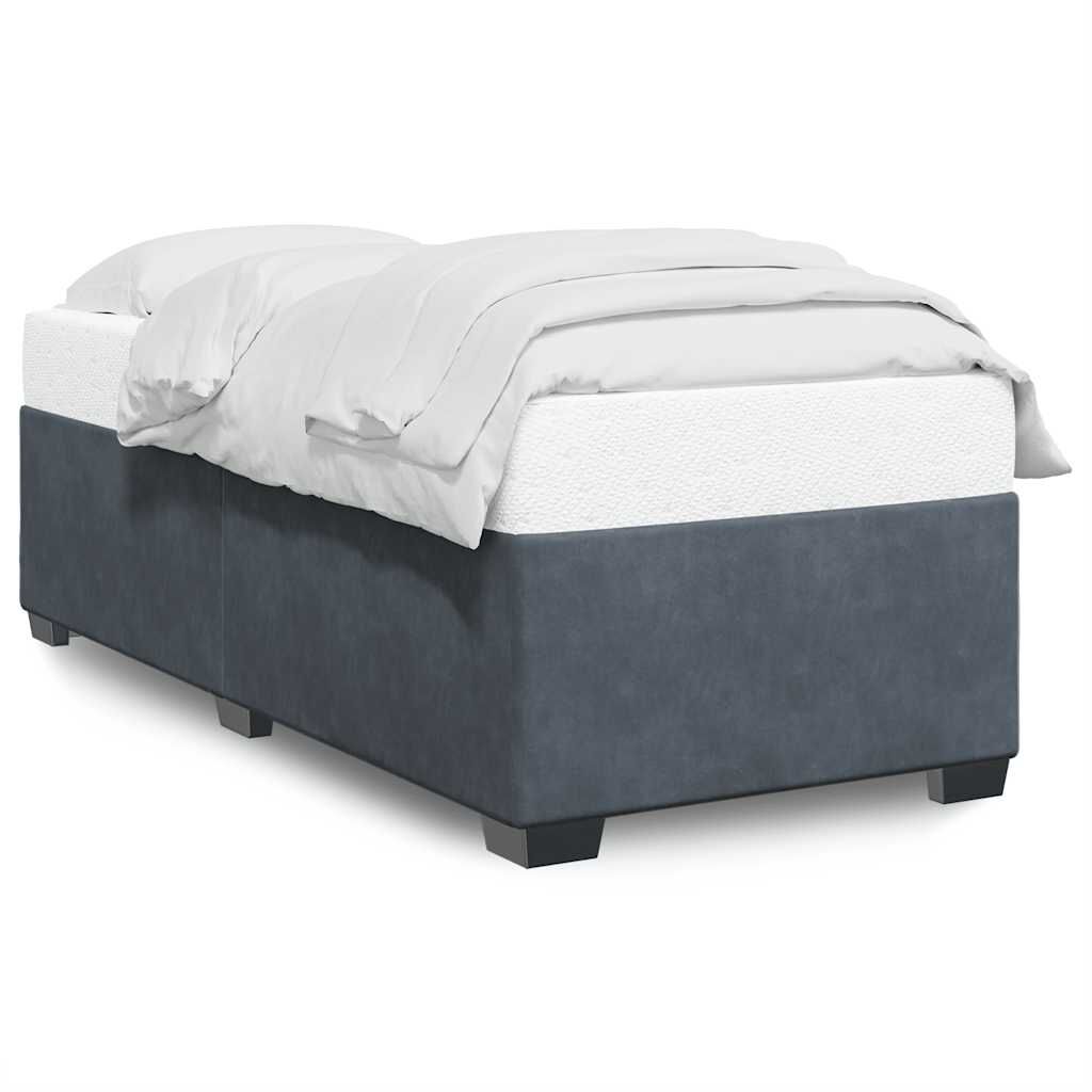 vidaXL Bed Frame without Mattress Dark Grey Twin Velvet