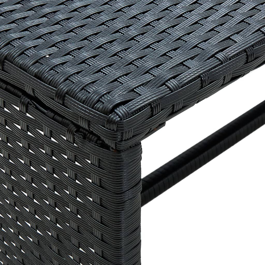 vidaXL 4 Piece Garden Lounge with Cushions Set Poly Rattan Black