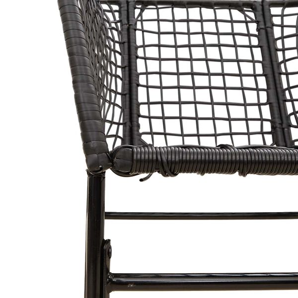 vidaXL 3 Piece Garden Dining Set Black Poly Rattan Glass